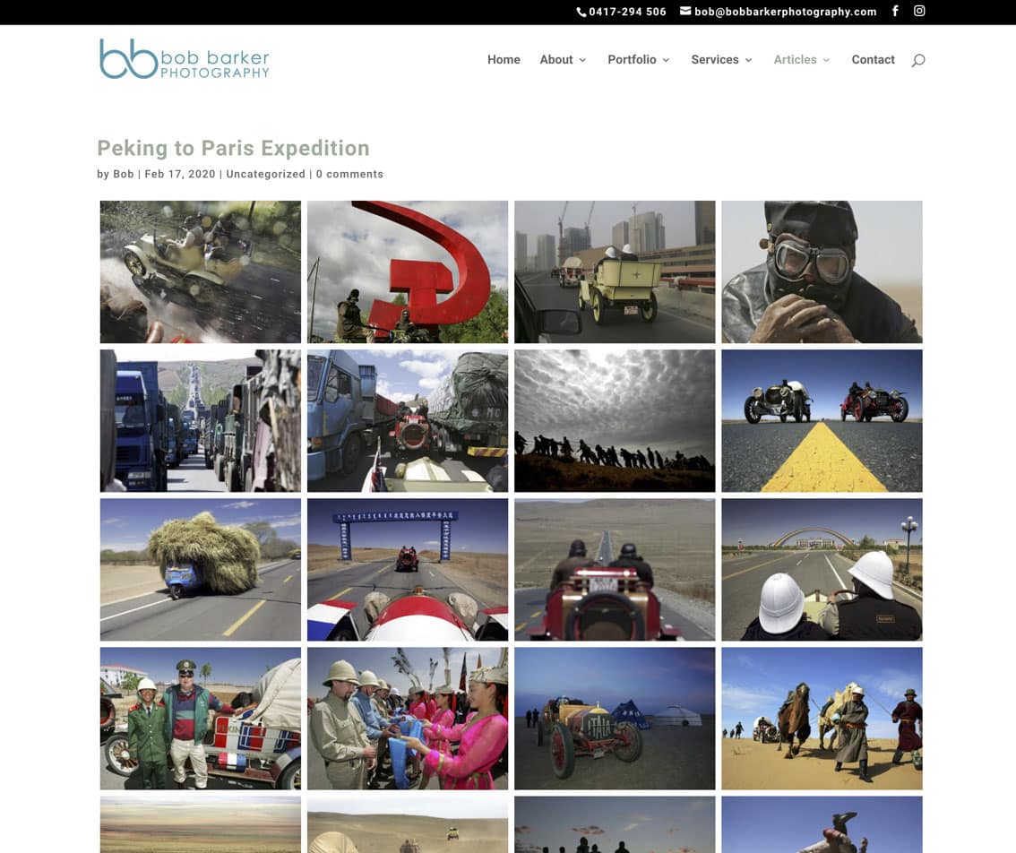 Sydney web designer for Bob Barker Photography