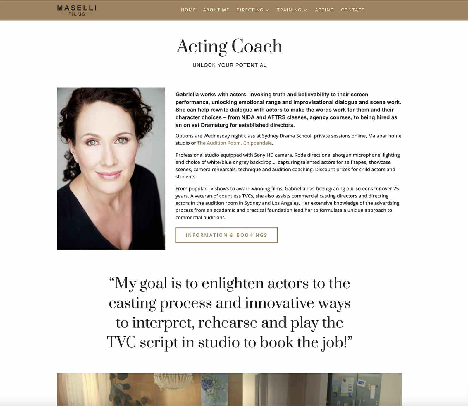 Maselli Films website design acting coach