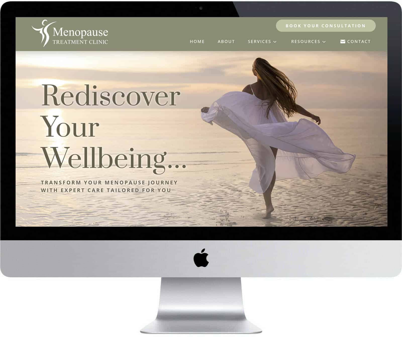 Menopause Treatment Clinic web design home page